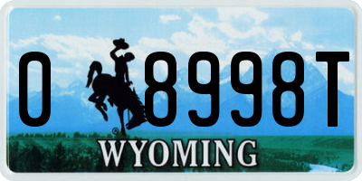 WY license plate 08998T
