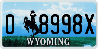 WY license plate 08998X
