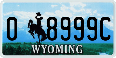 WY license plate 08999C