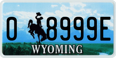 WY license plate 08999E
