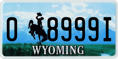 WY license plate 08999I