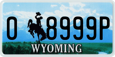 WY license plate 08999P