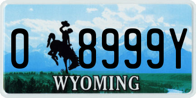 WY license plate 08999Y