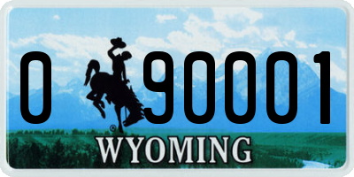 WY license plate 090001