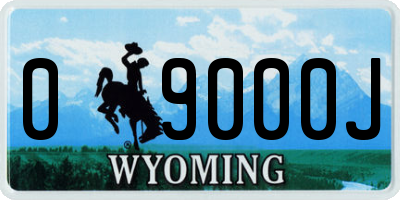 WY license plate 09000J