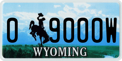 WY license plate 09000W
