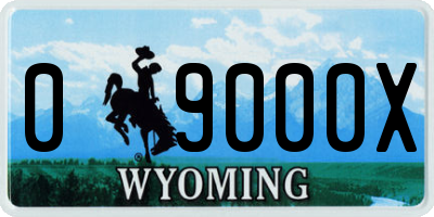 WY license plate 09000X