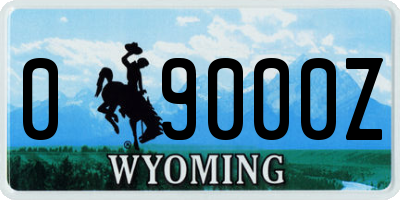 WY license plate 09000Z