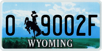 WY license plate 09002F