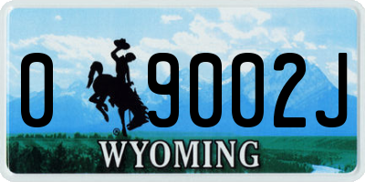 WY license plate 09002J