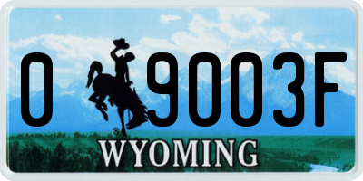 WY license plate 09003F