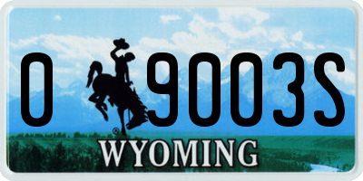 WY license plate 09003S