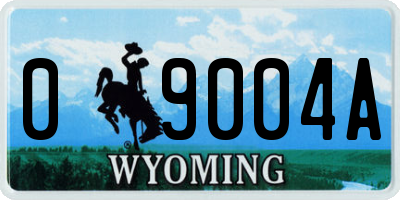 WY license plate 09004A