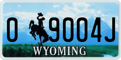 WY license plate 09004J