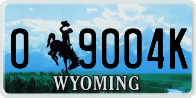 WY license plate 09004K