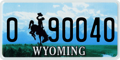 WY license plate 09004O