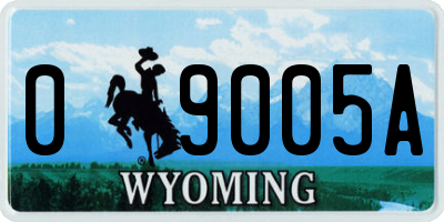 WY license plate 09005A