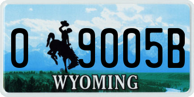 WY license plate 09005B