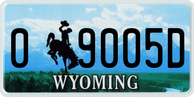 WY license plate 09005D