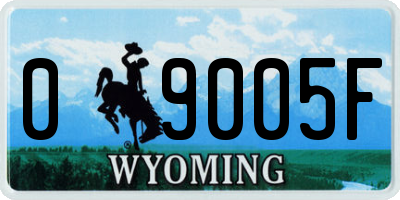 WY license plate 09005F