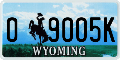 WY license plate 09005K