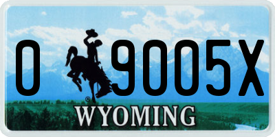 WY license plate 09005X