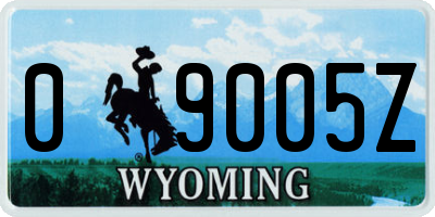 WY license plate 09005Z