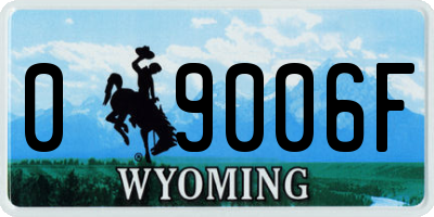 WY license plate 09006F