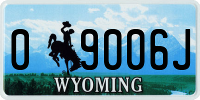WY license plate 09006J
