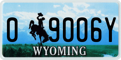 WY license plate 09006Y