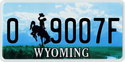 WY license plate 09007F