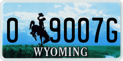 WY license plate 09007G