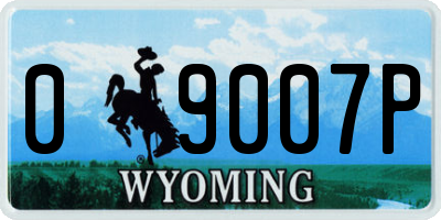 WY license plate 09007P