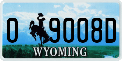 WY license plate 09008D