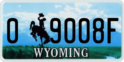 WY license plate 09008F