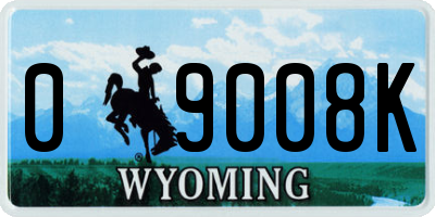 WY license plate 09008K