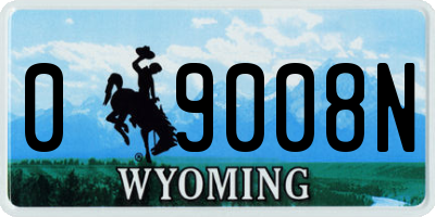 WY license plate 09008N