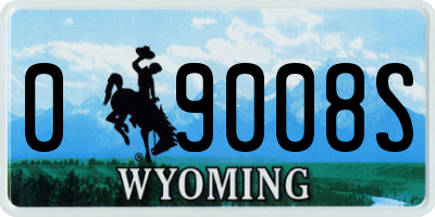 WY license plate 09008S
