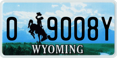 WY license plate 09008Y