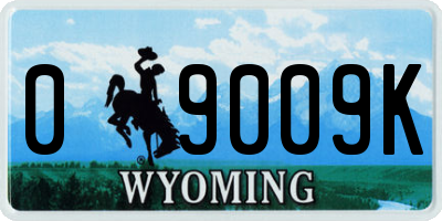 WY license plate 09009K