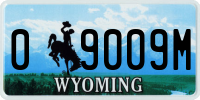 WY license plate 09009M