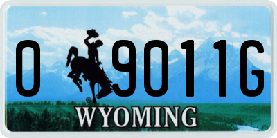 WY license plate 09011G