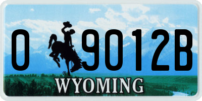 WY license plate 09012B
