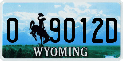 WY license plate 09012D