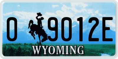 WY license plate 09012E