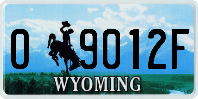 WY license plate 09012F