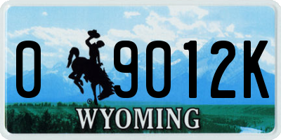 WY license plate 09012K