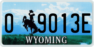 WY license plate 09013E