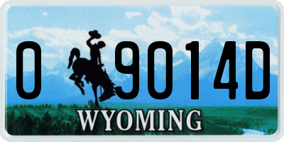 WY license plate 09014D
