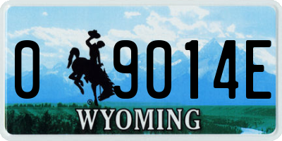 WY license plate 09014E
